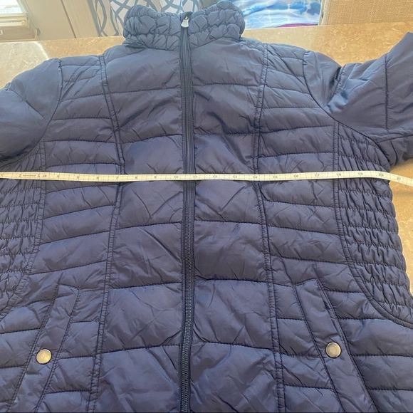 Cleo Women’s winter quilted puffer jacket mid length blue size medium - Picture 10 of 12